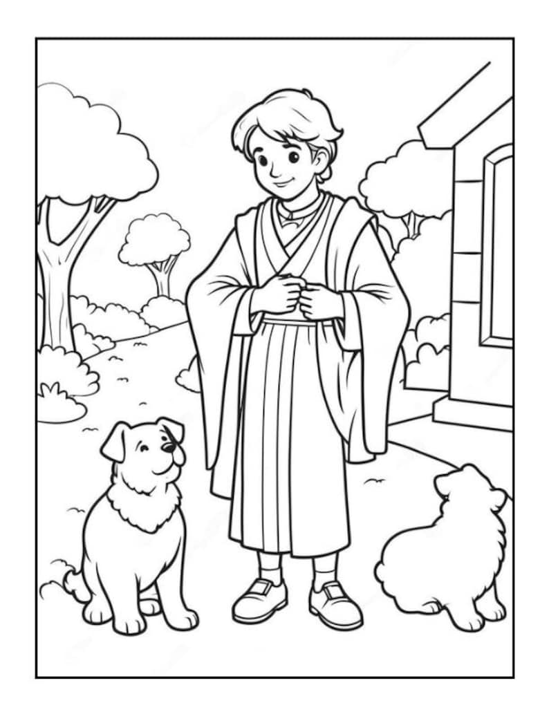 50 Pages Easy Jesus Coloring Book Gift for Adults Kids Children Boys Girls Teens Christian Religion Catholic Bible Stories Coloring Pages image 6