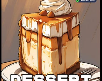 Cozy Dessert Foodie Food Lover Coloring Book for Adults Kids Men Women Boys Girls Teens Youth 50 Pages Simple Bold and Easy Dessert Coloring