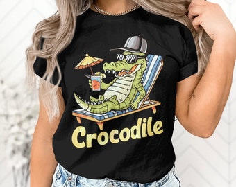 Funny Florida Crocodile Alligator Gator Animal Summer Gift T-Shirt Vintage Crocodile Reptile Birthday Holiday Present Tshirt