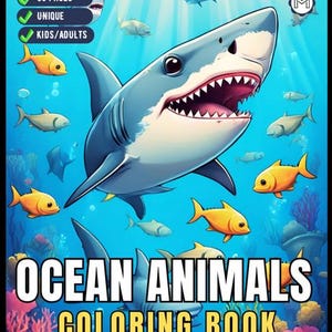 50 Pages Ocean Animals Cute Deep Sea Creatures Fish Coloring Book Gift for Adults Kids Boys Girls Teens Sea Life Fish Easy Coloring Pages