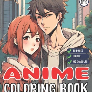 Cute Japanese Anime Coloring Book for Adults Kids Boys Girls 50 Pages Easy Anime Manga Coloring Pages for Kids Coloring Books for Teens
