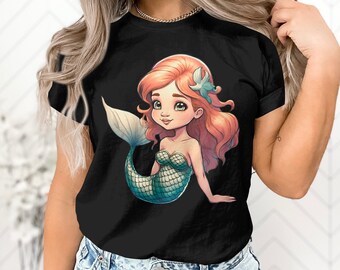 Cute Mermaid Lover Gift for Adult Men Women Kids Girls Boys T-Shirt Ocean Sea Mermaid Lover Birthday Holiday Presents Men Women Kids Tshirt