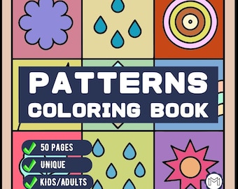 50 Pages Patterns Coloring Book Gift for Adults Men Women Kids Boys Girls Teens Youth Comfy Patterns Bold and Easy Coloring Simple Pattern