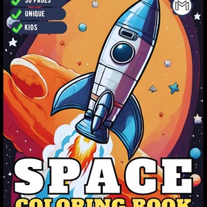 50 Pages Outer Space Galaxy Planet UFO Extraterrestrial Coloring Book Gift for Kids Boys Girls Space Elementary Coloring Activity Book