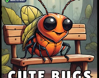 Funny Cute Bugs and Insects Coloring Book for Adults Men Women Kids Boys Girls Toddlers Teens 50 Pages Stress Relief Coloring Activity Book