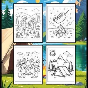 Bold and Easy Cozy Camping Coloring Book Gift for Adults Men Women Kids ...