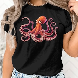 Purple Ocean Octopus Fish Sea Creature Animal Graphic Gift T-Shirt Giant Pacific Octopus Birthday Holiday Presents Tshirt