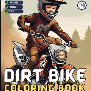50 Pages Dirt Bike Motorcycle Coloring Book Gift for Adults Men Women Kids Motorbike Coloring Sheets Boys Girls Teens Biker Activity Book