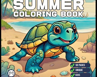 Kawaii Summer Coloring Book Gift for Kids Boys Girls Teens Youth 50 Pages Bold and Easy Summer Coloring Sheets Cute Summer Lover Coloring