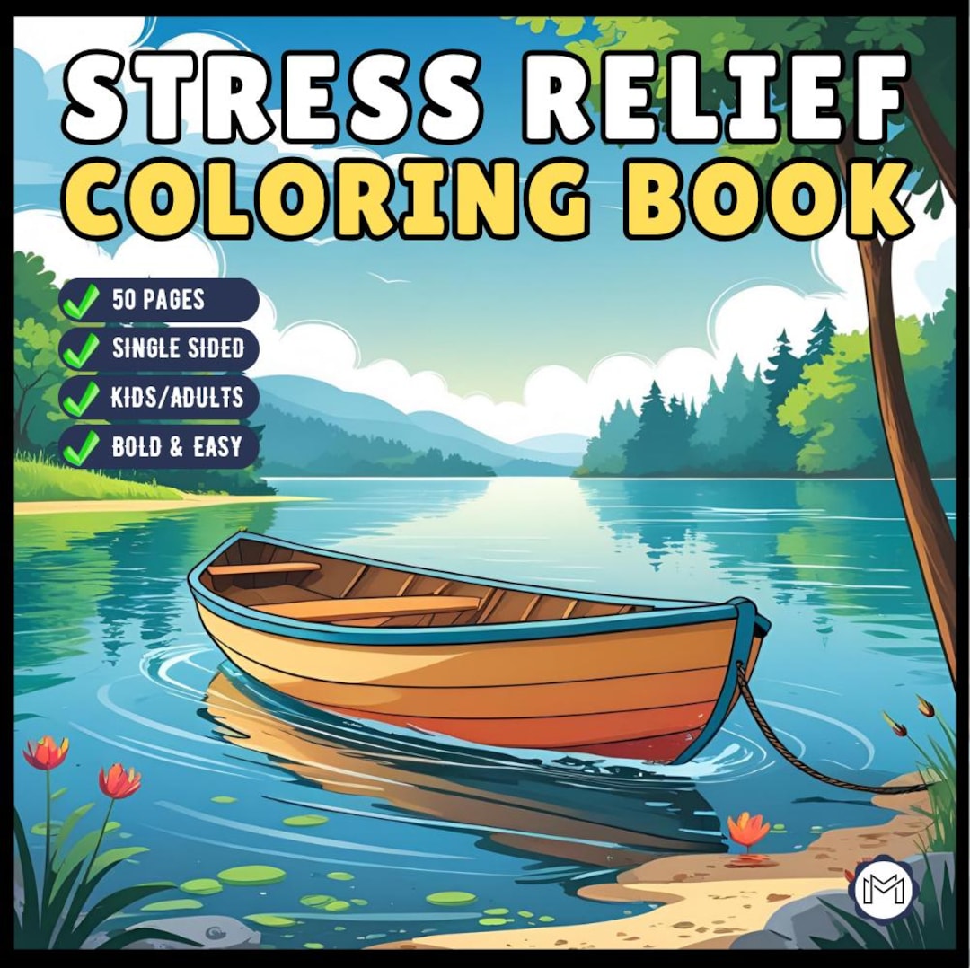 Stress Relief Relaxation Coloring Book Gift for Adults Kids Men Women ...