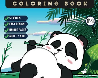Cute Panda Coloring Book Jungle Animal Coloring Sheets For Kids Teens And Adults Coloring Pages Stress Relief Panda Zoo Wild Animal Book