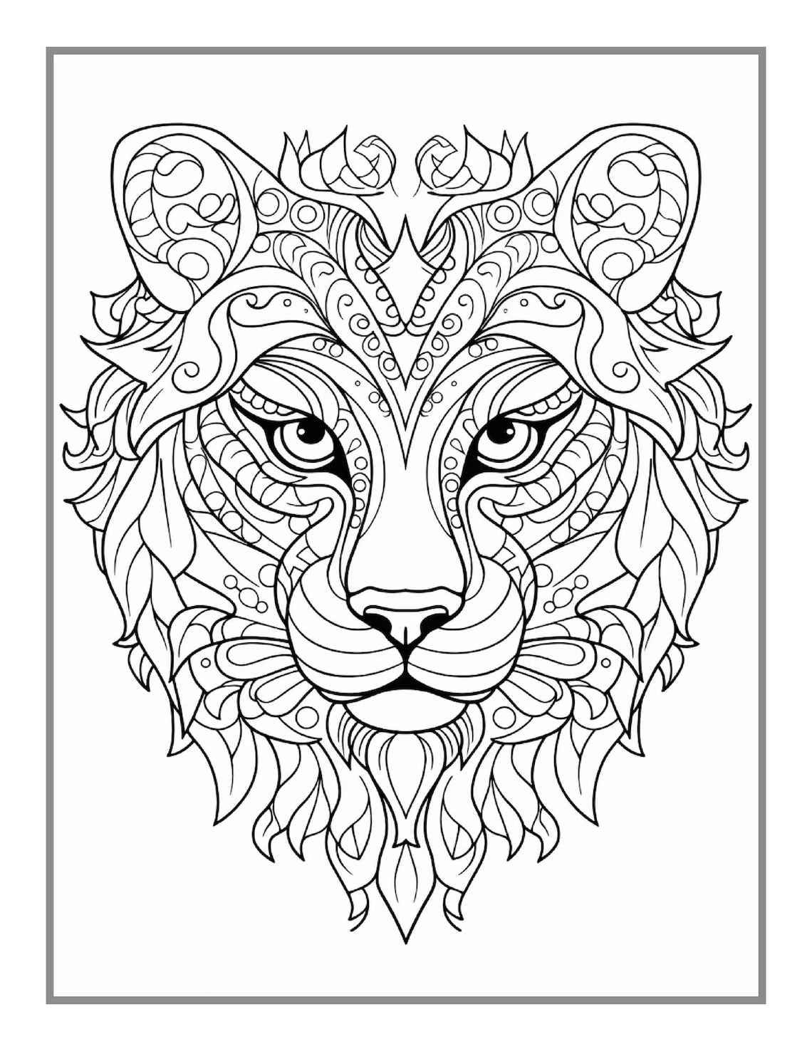 50 Pages Bold and Easy Animal Mandala Coloring Book Gift for Adults ...