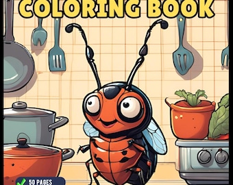 50 Pages Funny Cute Bugs and Insects Coloring Book for Adults Men Women Kids Boys Girls Toddlers Teens Bold and Easy Bugs Coloring Book