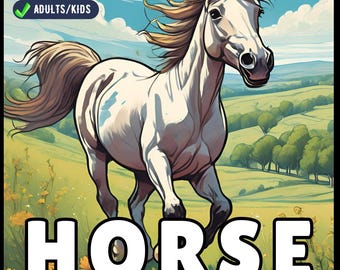 50 Pages Horse Coloring Book Gift for Adults Kids Men Women Kids Boys Girls Teens Cute Horse Animal Coloring Activity Sheets for Farmers