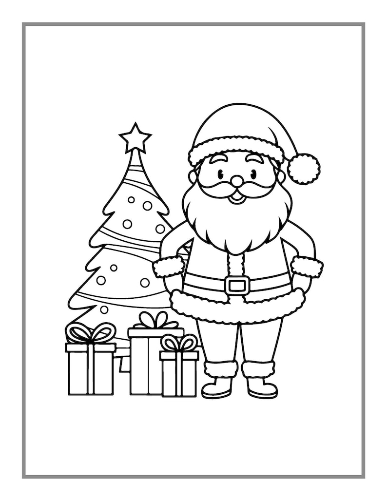 50 Pages Christmas Coloring Book Gift for Adults Men Women Kids Boys ...