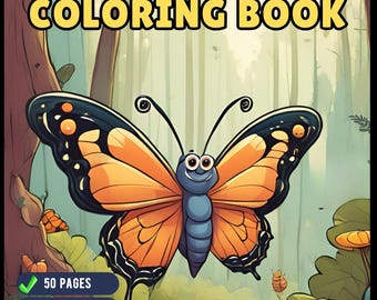 50 Pages Funny Cute Bugs and Insects Coloring Book for Adults Men Women Kids Boys Girls Toddlers Teens Bold and Easy Bugs Coloring Book