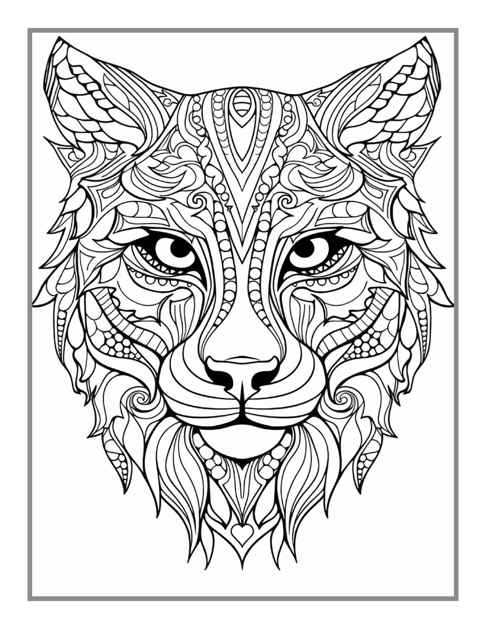 50 Pages Bold and Easy Animal Mandala Coloring Book Gift for Adults ...