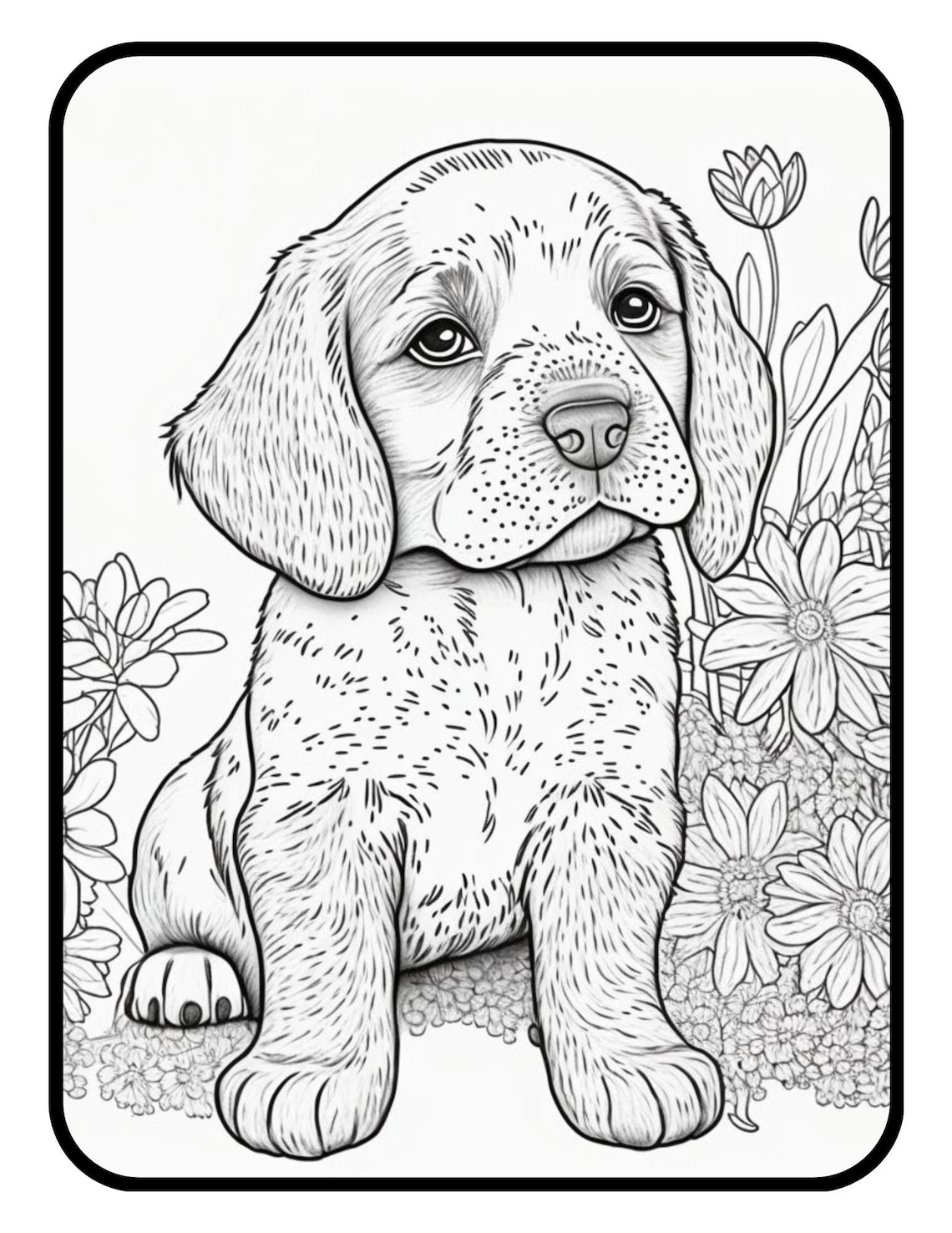 Dog Puppy Coloring Book Coloring Pages for Kids Adults Girls Boys Teens ...