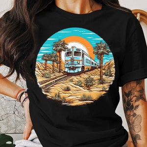 Vintage Train Locomotive Tshirt, Mens Soft Tee, Train Lover Tshirt, Gift for Train Collector, Gift for Train Lover Railroad T-Shirt