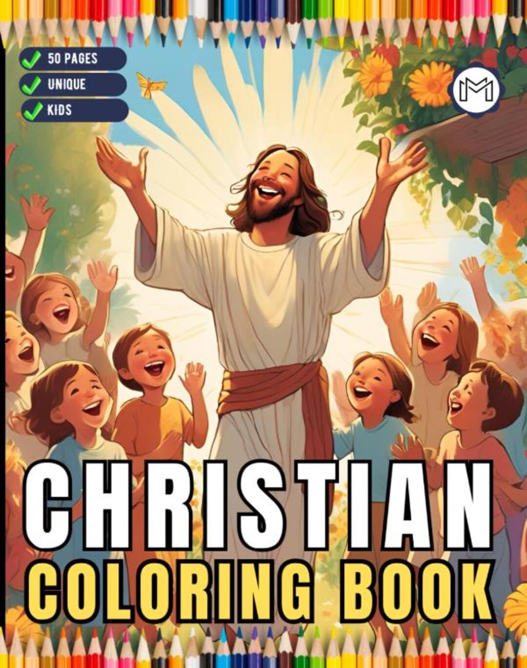 50 Pages Easy Jesus Coloring Book Gift for Adults Kids Children Boys ...