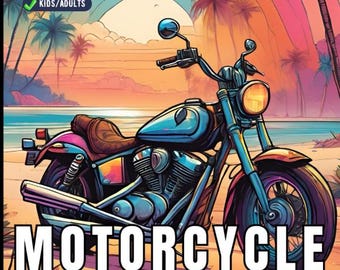 50 Pages Motorcycle Coloring Book Gift for Adults Men Women Kids Motorbike Rider Coloring Sheets for Boys Girls Teens Moto Biker Coloring