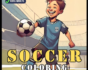Soccer Player Coloring Activity Book Gift for Adults Kids Boys Girls 50 Pages Soccer Player Field Soccer Ball Coloring Pages Coloring Book