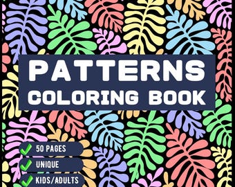 50 Pages Patterns Coloring Book Gift for Adults Men Women Kids Boys Girls Teens Youth Comfy Patterns Bold and Easy Coloring Simple Pattern