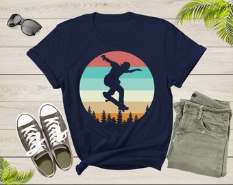 Vintage Retro Skateboarding Skateboarder For Men Boys Gift T-Shirt Skateboarder Skating Lover Gift for T Shirt for Women Girls Teens