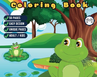 Cute Toad Coloring Book Frog Coloring Book For Adult And Kids Animal Habitat Coloring Jungle Animal Coloring Wild Life Animal Coloring Book