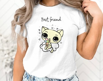 Cute Cat Kitten Lover Best Friend Gift for Women Girls Mom T-Shirt Mens Womens Kids Boys Girls Cute Cat Kitten Gift Tshirt