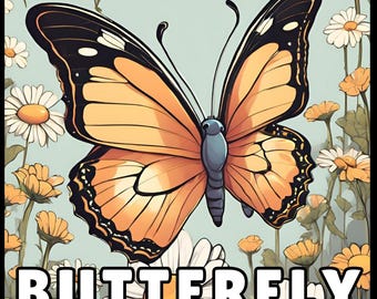 50 Pages Cute Butterfly and Flower Coloring Book Holiday Birthday Gift Present for Adults Kids Men Women Boys Girls Teens Butterfly Lover