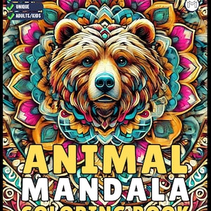 50 Pages Bold and Easy Animal Mandala Coloring Book Gift for Adults Kids Men Women Boys Girls Teens Youth Animal Mandala Coloring Book