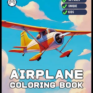 50 Pages Cute Airplane Coloring Book Gift for Kids Boys Girls Teens Youth Plane Coloring Pages for Children Aircraft Lover Coloring Activity