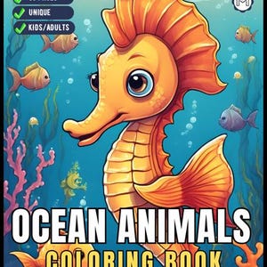 50 Pages Easy Ocean Animals Sea Life Fish Coloring Pages Cute Deep Sea Creatures Fish Coloring Book Gift for Adults Kids Boys Girls Teens