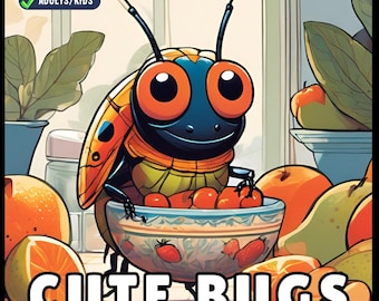 50 Pages Funny Cute Bugs and Insects Coloring Book for Adults Men Women Kids Boys Girls Toddlers Teens Stress Relief Coloring Activity Book