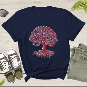 Cool Colorful Multicolor Single Tree Roots Leaves Nature T-Shirt Graphic Design Tree Lover Gift for Men Women Boys Girls Teens Tshirt
