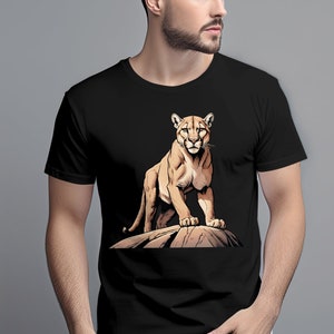 Vintage Mountain Lion King Gift Men Women Girls Boys Kids T-Shirt Mountain Lion Animal Birthday Holiday Presents Tshirt