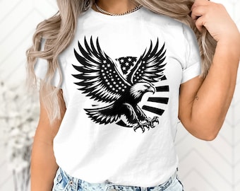Flying Bald American Eagle Bird 4th of July Patriotic Gift T-Shirt Bald Eagle Bird Wildlife Birthday Holiday Presents Men Women Kids Tshirt