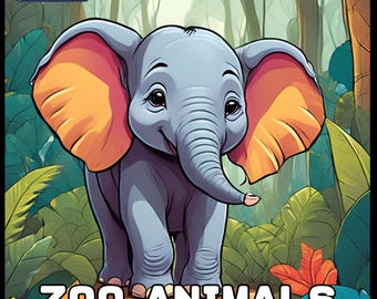 50 Pages Bold and Easy Zoo Animal Coloring Book Gift for Adults Kids Men Women Boys Girls Teens Youth Jungle Wildlife Animals Coloring Book
