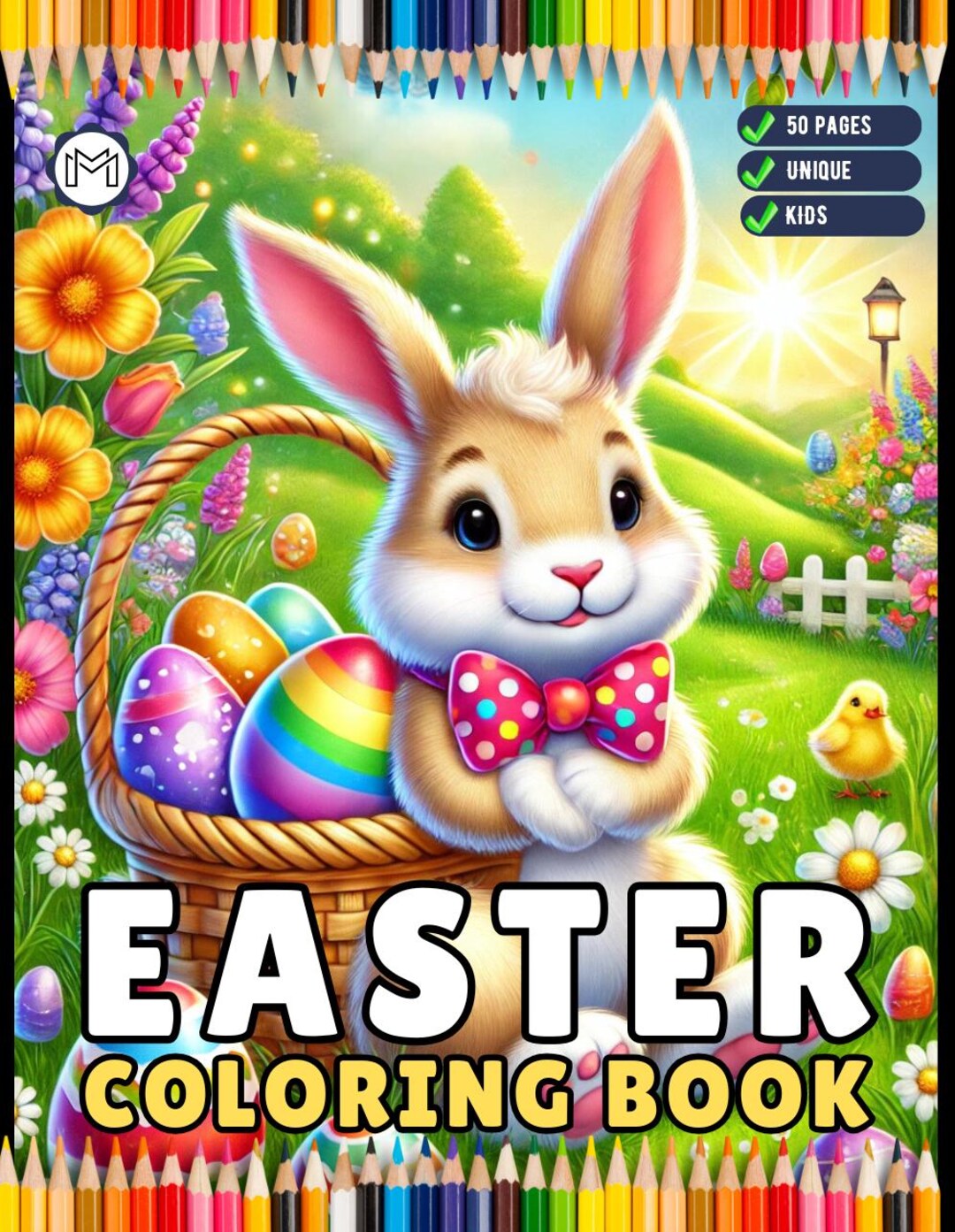 50 Pages Easter Coloring Book Gift for Kids Boys Girls Teens Youth ...