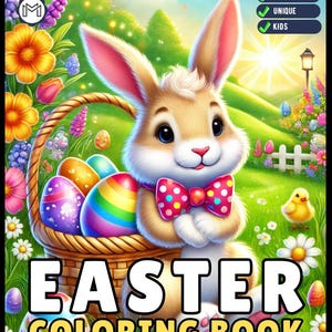 50 Pages Easter Coloring Book Gift for Kids Boys Girls Teens Youth Easter Eggs and Bunny Coloring Book Bold and Easy Easter Coloring Sheets