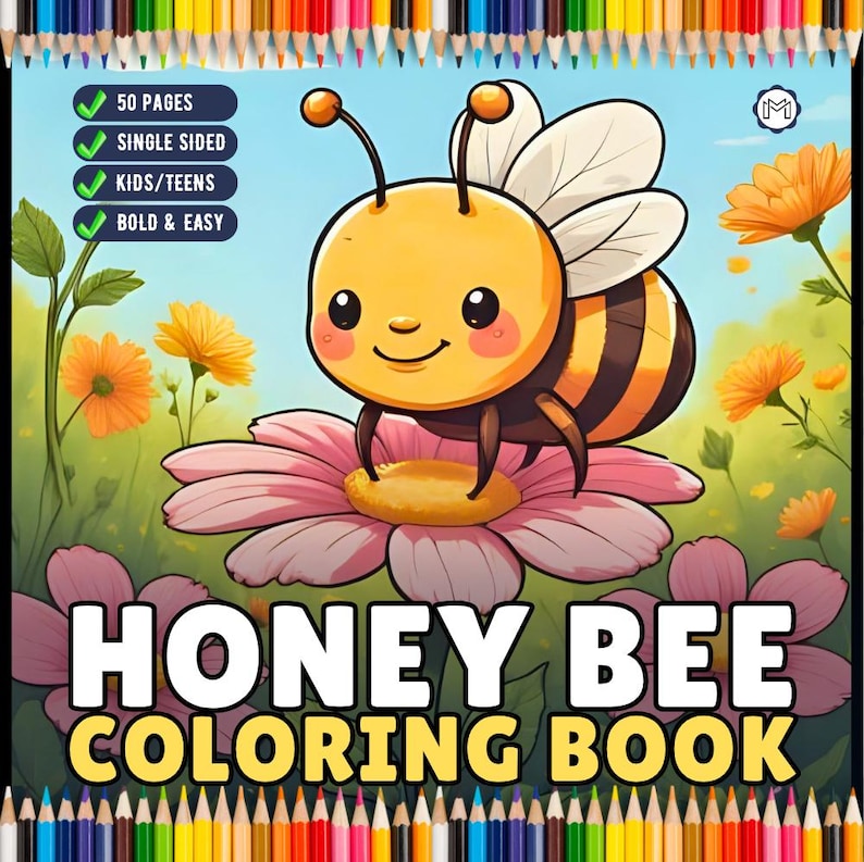 Cute Kawaii Honey Bee Coloring Book Gift for Kids Boys Girls Teens 50 ...