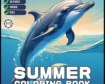 Kawaii Summer Coloring Book Gift for Kids Boys Girls Teens Youth 50 Pages Bold and Easy Summer Coloring Sheets Fun Summer Lover Activity