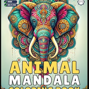 50 Pages Bold and Easy Animal Mandala Coloring Book Gift for Adults Kids Men Women Boys Girls Teens Youth Animal Mandala Coloring Book