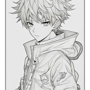 Cute Japanese Anime Coloring Book for Adults Kids Boys Girls 50 Pages Easy Anime Manga Coloring Pages for Kids Coloring Books for Teens image 3