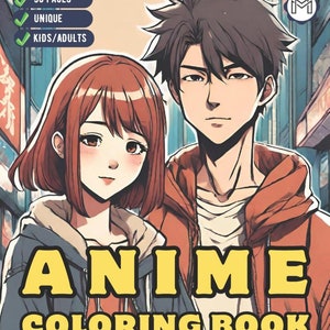 Cute Japanese Anime Coloring Book for Adults Kids Boys Girls Easy Anime Manga Coloring Pages for Kids 50 Pages Coloring Books for Teens