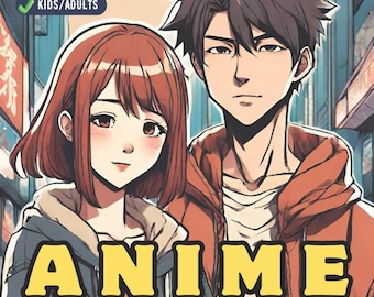 Cute Japanese Anime Coloring Book for Adults Kids Boys Girls Easy Anime Manga Coloring Pages for Kids 50 Pages Coloring Books for Teens