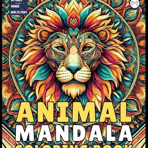 50 Pages Bold and Easy Animal Mandala Coloring Book Gift for Adults Kids Men Women Boys Girls Teens Youth Animal Mandala Coloring Book