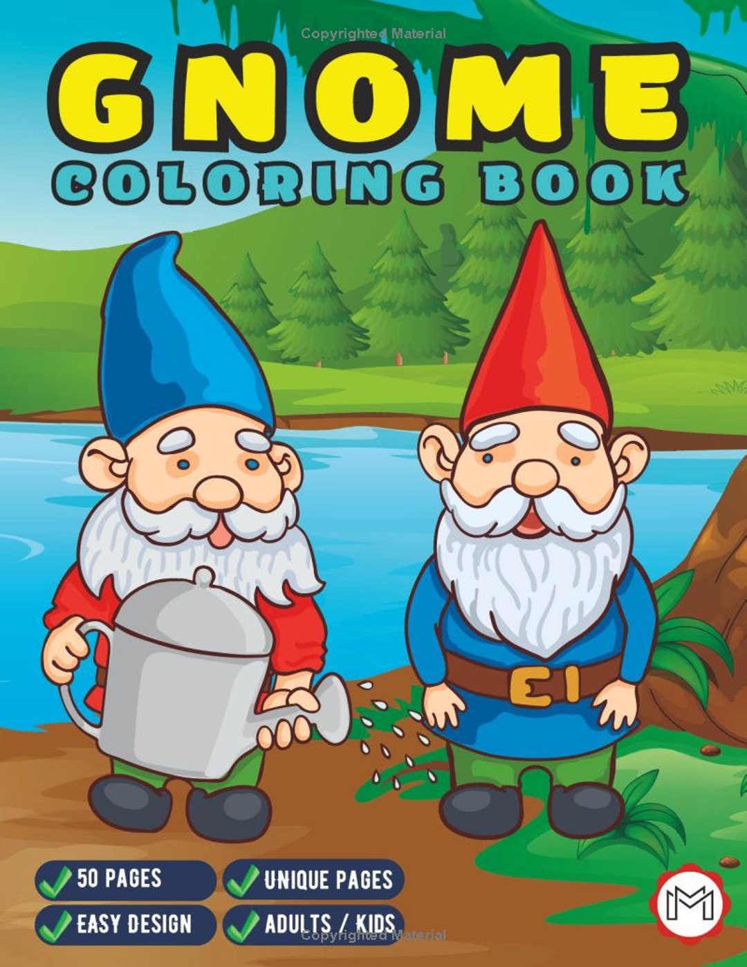 50 Pages Gnome Coloring Books for Adults Relaxation Fairy Gnome