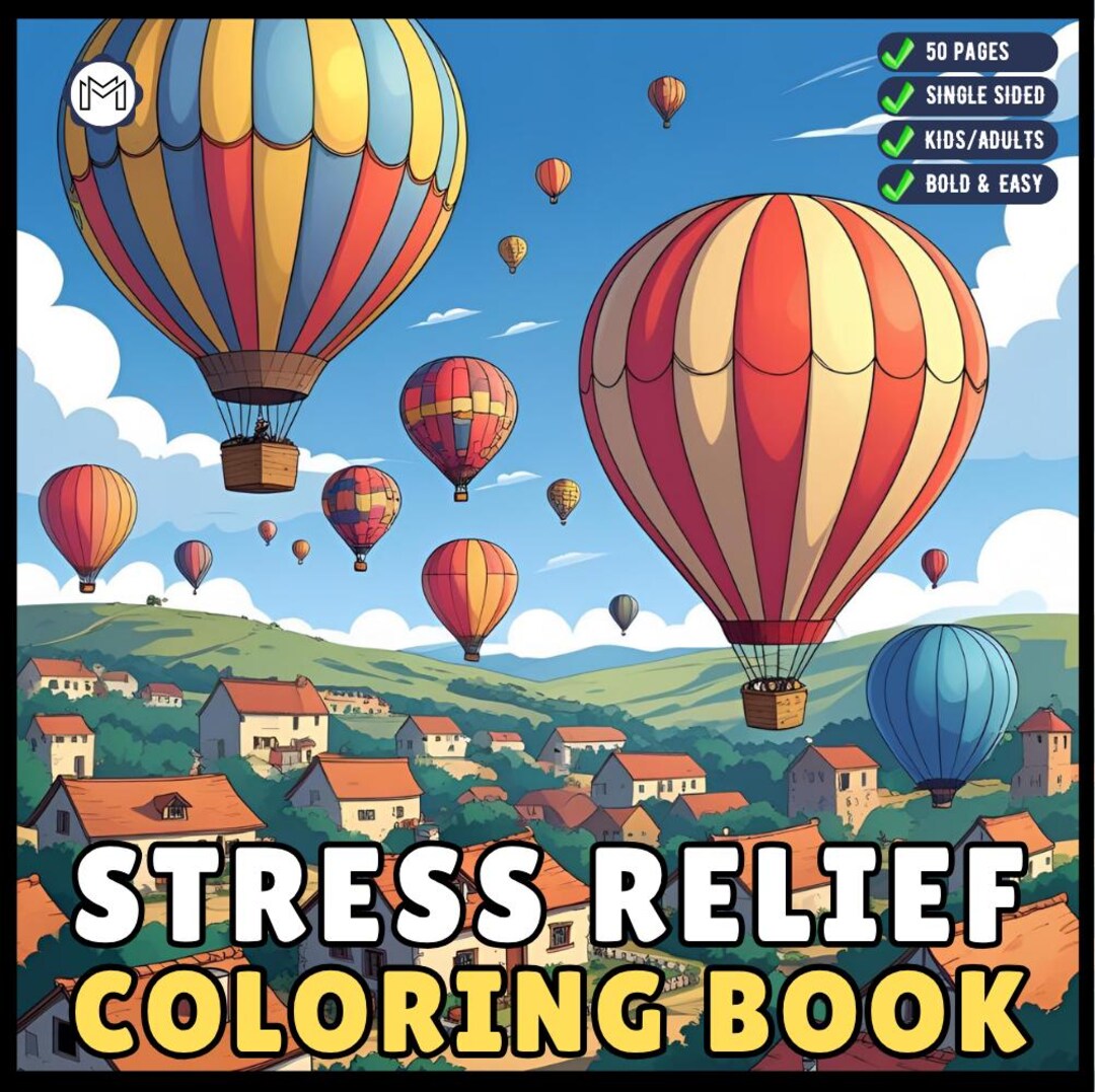 Stress Relief Relaxation Coloring Book Gift for Adults Kids Men Women ...